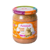 Вологий корм Леопольд м'ясний раціон для котів, з індичкою, 460 г