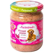 Влажный корм Леопольд мясной рацион для собак, с индейкой, 460 г