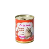Вологий корм Леопольд м'ясний раціон для котів, з кроликом, 360 г
