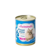 Вологий корм Леопольд м'ясний раціон для котів, з птицею, 360 г