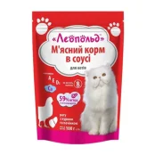Вологий корм Леопольд М'ясне Рагу для котів, з куркою і печінкою в соусі, 100 г