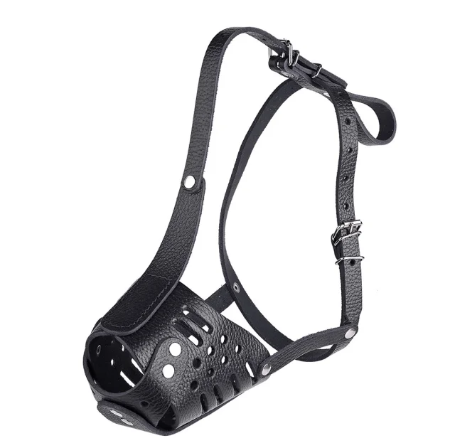 Намордник Kareline для питбуля, из ременной кожи, закрытый, L