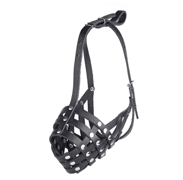 Намордник-сетка Kareline для питбуля и американского стаффа, из ременной кожи