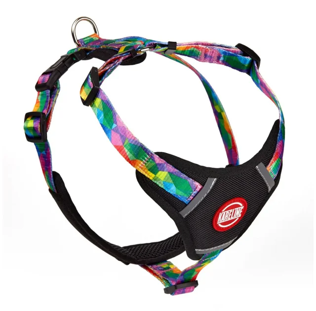 Шлея Kareline для собак, нейлон, с логотипом и пластиковой пряжкой, узор Keeper, 2.5 см/50-66 см/66-90 см