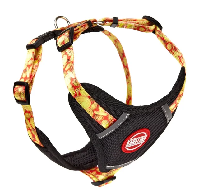 Шлея Kareline для собак, нейлон, с логотипом и пластиковой пряжкой, узор Money, 2.5 см/50-66 см/66-90 см