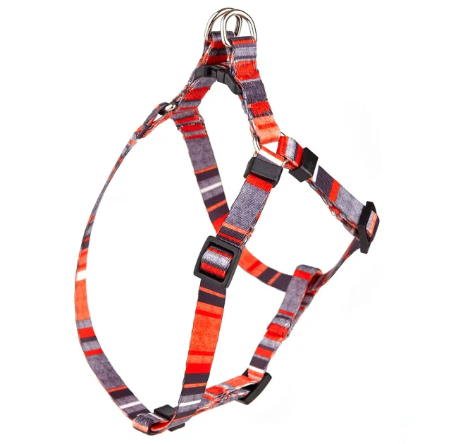 Шлея Kareline для собак, нейлон, з пластиковою пряжкою, візерунок Line, 1 см/24-30 см/26-40 см