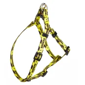 Шлея Kareline для собак, нейлон, с пластиковой пряжкой, узор Warning, 1×24-30 см/26-40 см