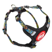 Шлея Kareline для собак, нейлон, с логотипом и пластиковой пряжкой, узор Crazy, 1×22-30 см/28-38 см