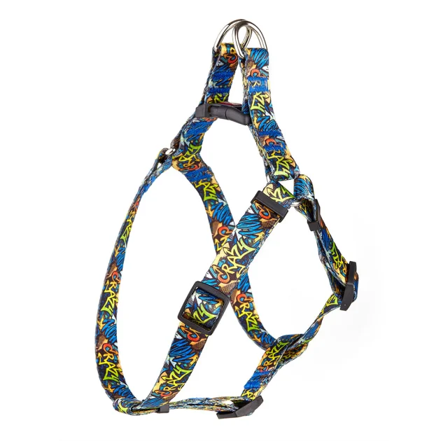 Шлея Kareline для собак, нейлон, з пластиковою пряжкою, візерунок Crazy, 2 см/40-56 см/44-62 см