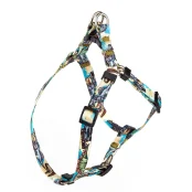 Шлея Kareline для собак, нейлон, з пластиковою пряжкою, візерунок Dino, 1.5 см/35-48 см/40-57 см