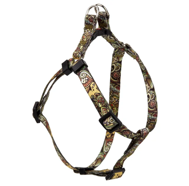 Шлея Kareline для собак, нейлон, с пластиковой пряжкой, узор Afro, 1.5 см/35-48 см/40-57 см