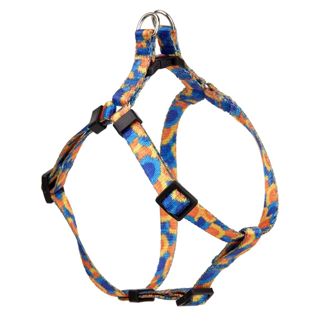 Шлея Kareline для собак, нейлон, з пластиковою пряжкою, візерунок Sunflowers, 1 см/24-30 см/26-40 см