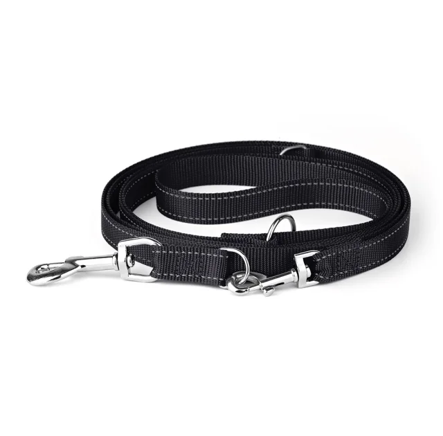 Повідець-перестібка Kareline для собак, зі світловідбивною нтикою, нейлон, 1.5×140/240 см