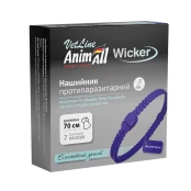 Нашийник AnimAll VetLine Wicker для котів та собак, протипаразитарний, фіолетовий, 70 см