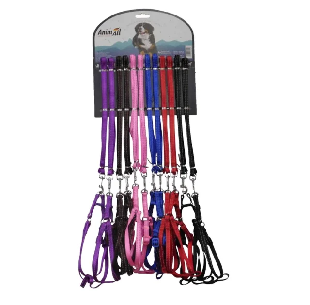 Комплект шлея с поводком на блистере AnimAll HJ_LH206-2 для собак, 1.5×120 см, 12 шт