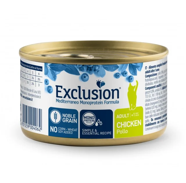 Консервы Exclusion Adult Chicken для взрослых кошек всех пород, с курицей, 85 г