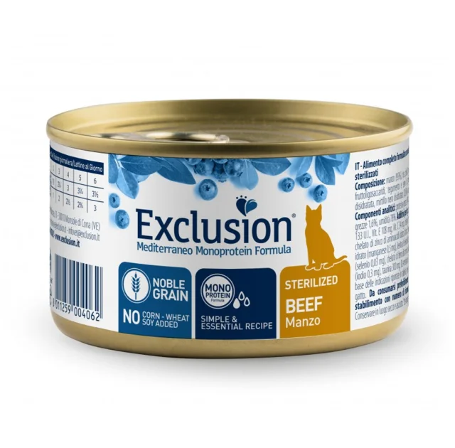 Консерви Exclusion Sterilized Beef для стерилізованих котів, з яловичиною, 85 г