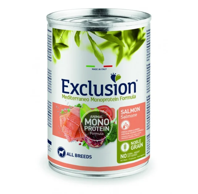 Консерви Exclusion Adult Salmon для дорослих собак усіх порід, з лососем, 400 г