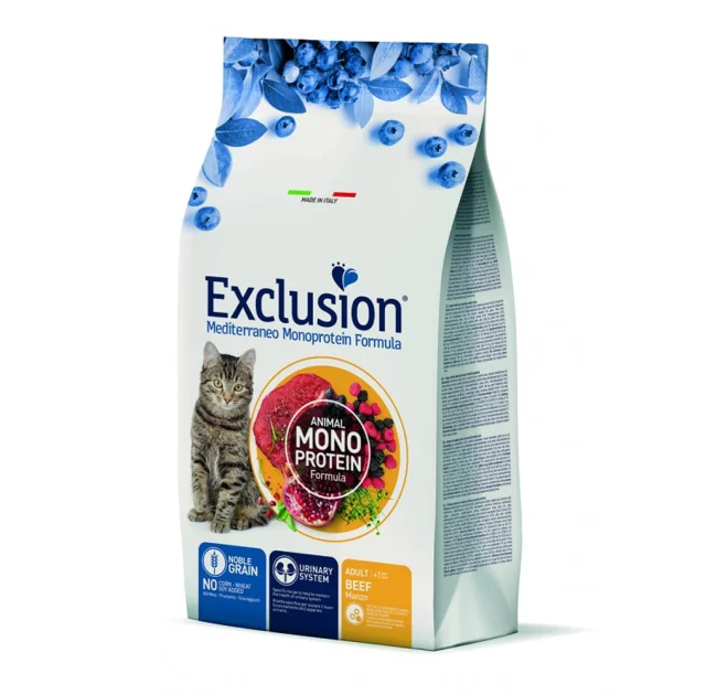 Сухий корм Exclusion Adult Beef для дорослих котів всіх порід, з яловичиною, 1.5 кг