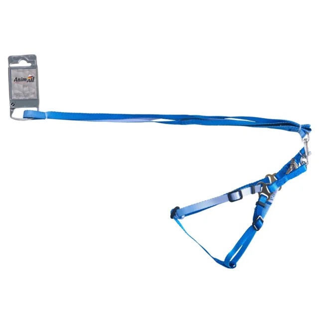 Комплект шлея с поводком AnimAll для маленьких собак и всех пород кошек, пантон 3, 1/25-30/180 см