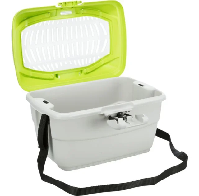 Переноска Trixie Mini-Capri Transport Box для гризунів, вагою до 2 кг, 40×22×30 см, світло-сіра/зелена