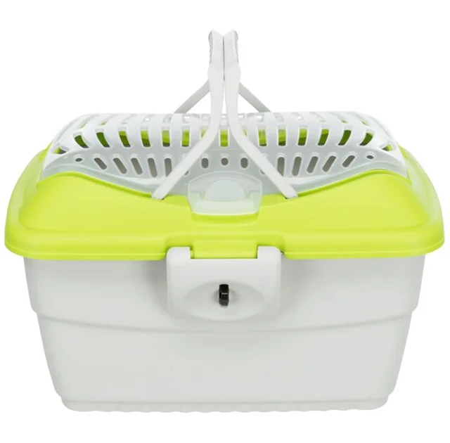 Переноска Trixie Mini-Capri Transport Box для гризунів, вагою до 2 кг, 40×22×30 см, світло-сіра/зелена