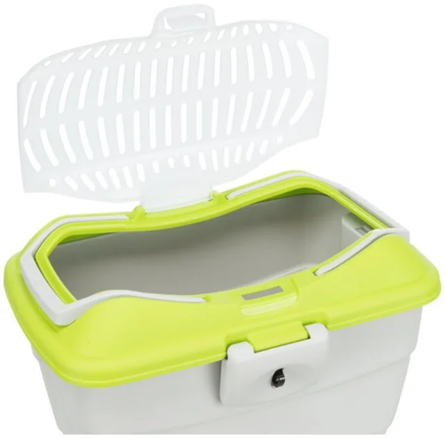 Переноска Trixie Mini-Capri Transport Box для гризунів, вагою до 2 кг, 40×22×30 см, світло-сіра/зелена