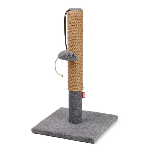 Дряпка Kareline для кошек, джут, с игрушкой, 6.7×55 см