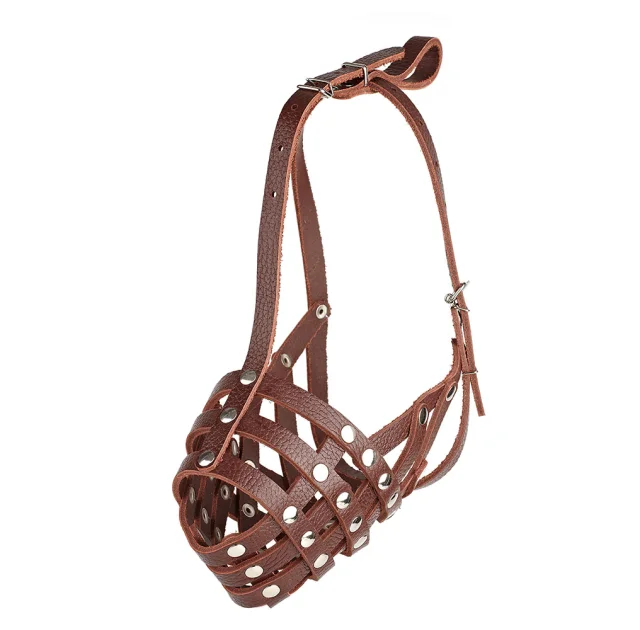 Намордник-сетка Kareline для питбуля и американского стаффа, из ременной кожи