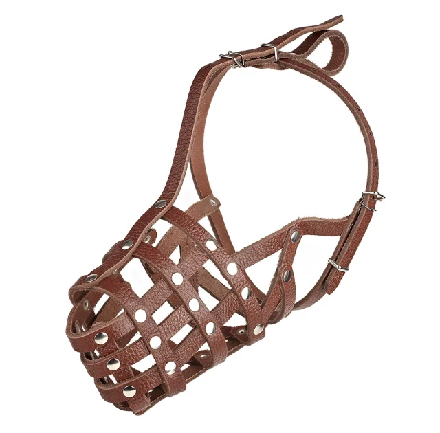 Намордник-сітка Kareline для вівчарки, з ремінної шкіри