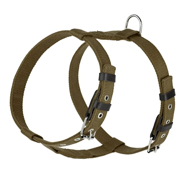 Шлея Kareline для собак, поликоттон и кожа, 2.5 см/50-62 см/63-75 см