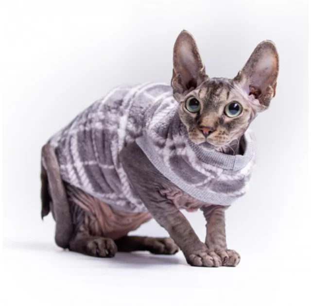 Кофта без рукавів Style Pets GUCH для котів, в клітинку, розмір XS