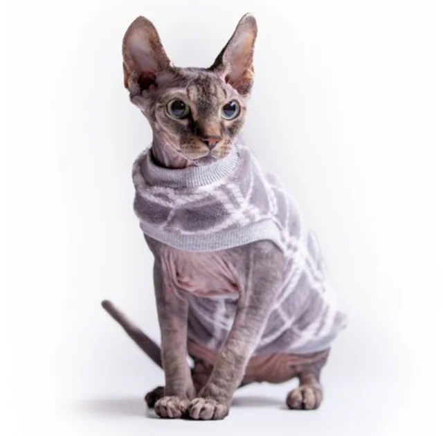 Кофта без рукавів Style Pets GUCH для котів, в клітинку, розмір M-