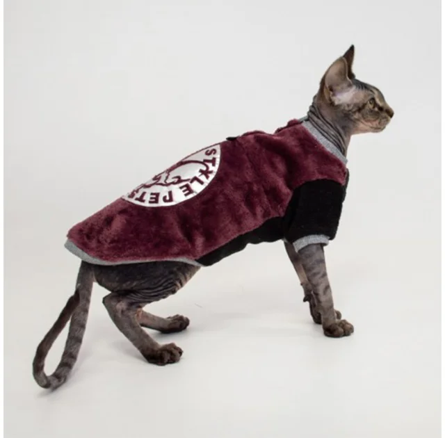 Кофта Style Pets FaceSPM для котів, колір марсала, розмір XL-