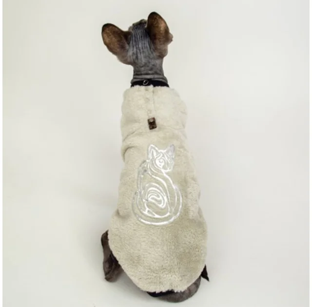 Кофта Style Pets Silver Cat для котів, колір бежевий, розмір XXL