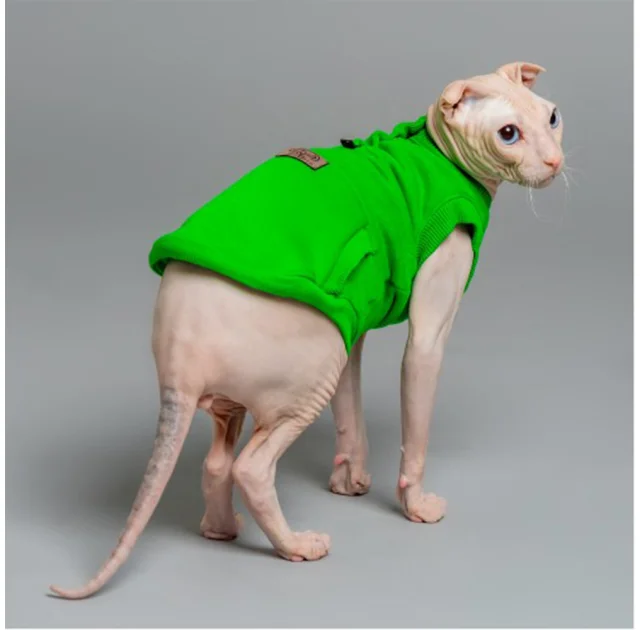 Майка Style Pets TVIXI для котів, колір зелений, розмір XXL