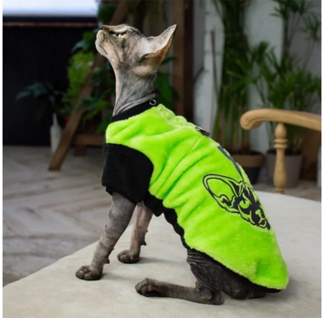 Кофта Style Pets FaceSPS для котів, колір зелений, розмір M