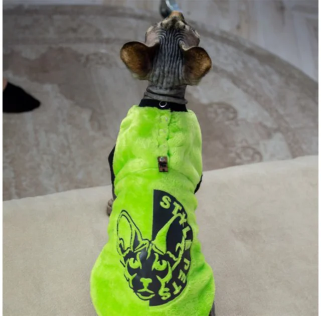Кофта Style Pets FaceSPS для котів, колір зелений, розмір XL-
