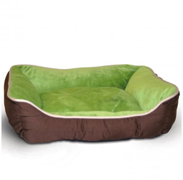 Лежак K&H Self-Warming Lounge Sleeper для собак і котів, зелено-кавовий, 51×40.6×15 см