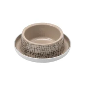 Миска Moderna Trendy Dinner №1 WildLife для кошек и собак, пластик, светло-коричневая, 350 мл, d-16 см