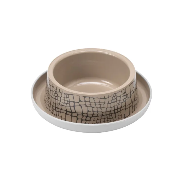 Миска Moderna Trendy Dinner №1 WildLife для котів і собак, пластик, світло-коричнева, 350 мл, d-16 см