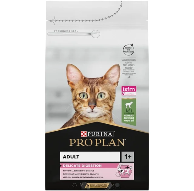 Сухой корм Purina Pro Plan Cat Delicate Lamb для кошек с чувствительным пищеварением, с ягненком, 10 кг
