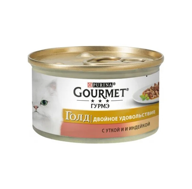 Вологий корм Purina Gourmet Gold для котів, з качкою та індичкою, 85 г