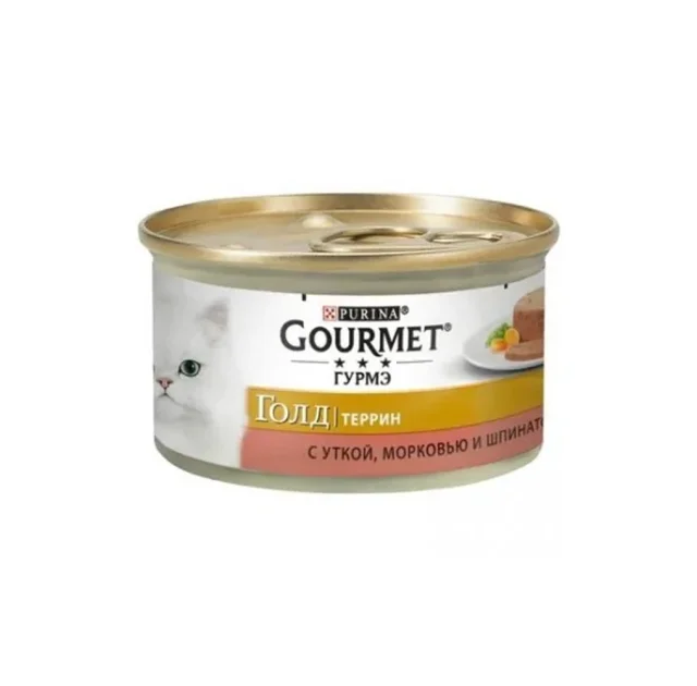 Вологий корм Purina Gourmet Gold для котів, з качкою, морквою і шпинатом, 85 г