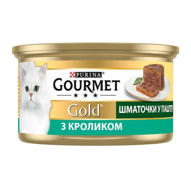 Вологий корм Purina Gourmet Gold для котів, шматочки у паштеті з кроликом, 85 г