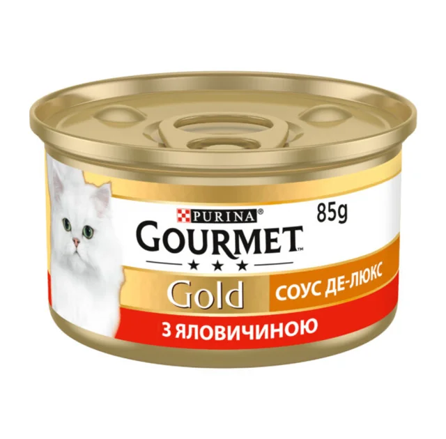 Вологий корм Purina Gourmet Gold Соус для котів, з яловичиною, шматочки в соусі, 85 г