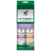 Набір Рідкий очищувач для чищення вух Vet`s Best Ear Relief Wash & Dry для собак, 2х118 мл