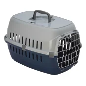 Переноска Moderna для собак и кошек, с металлической дверью, пластик, черничная, 48.5×32.3×30 см