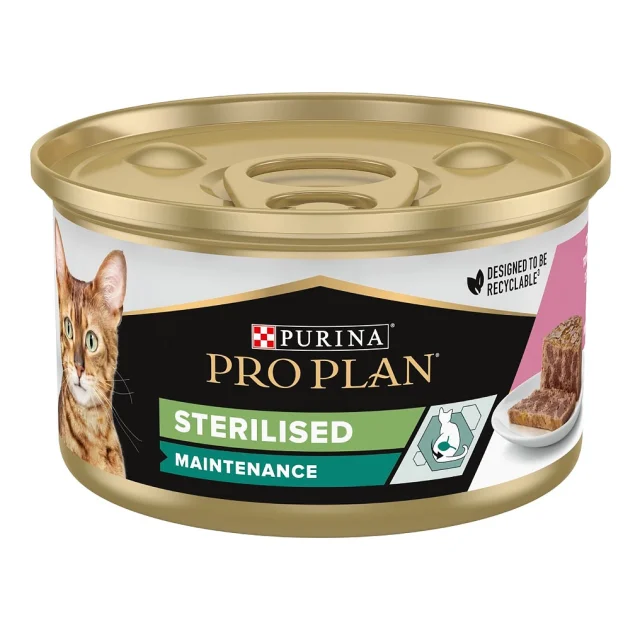 Вологий корм Purina Pro Plan Sterilised для дорослих кастрованих котів, з тунцем і лососем, 85 г