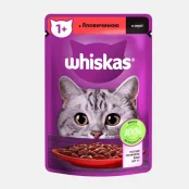 Вологий корм Whiskas для котів, з яловичиною в соусі, 85 г